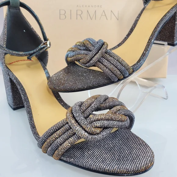 NWT$625 Alexandre Birman Vicky 60mm Stellar Knot Bow Sandals Heels Sz 37 (7)